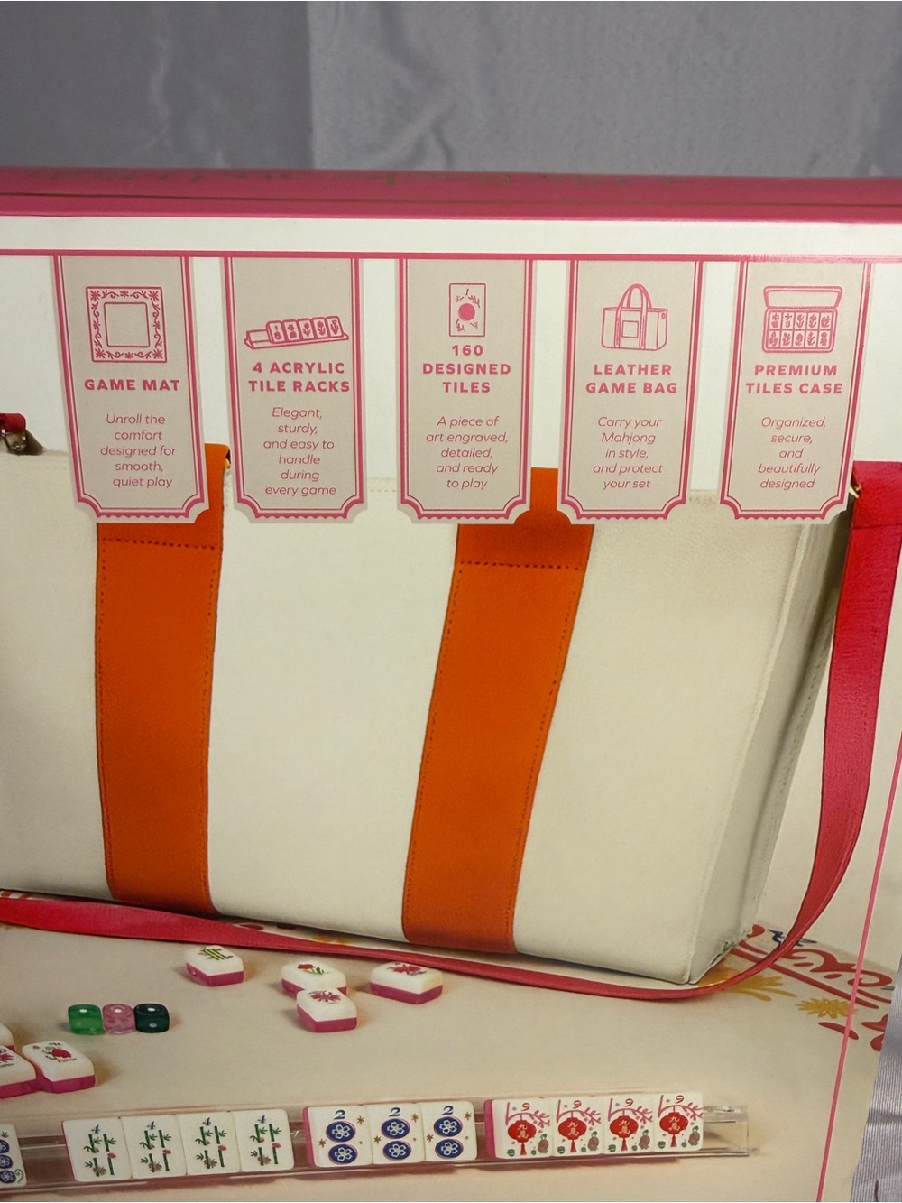 Maison Lude MAHJONG Blooming Edition Set with Cream, Orange & Pink Accents NIB - Picture 3 of 8